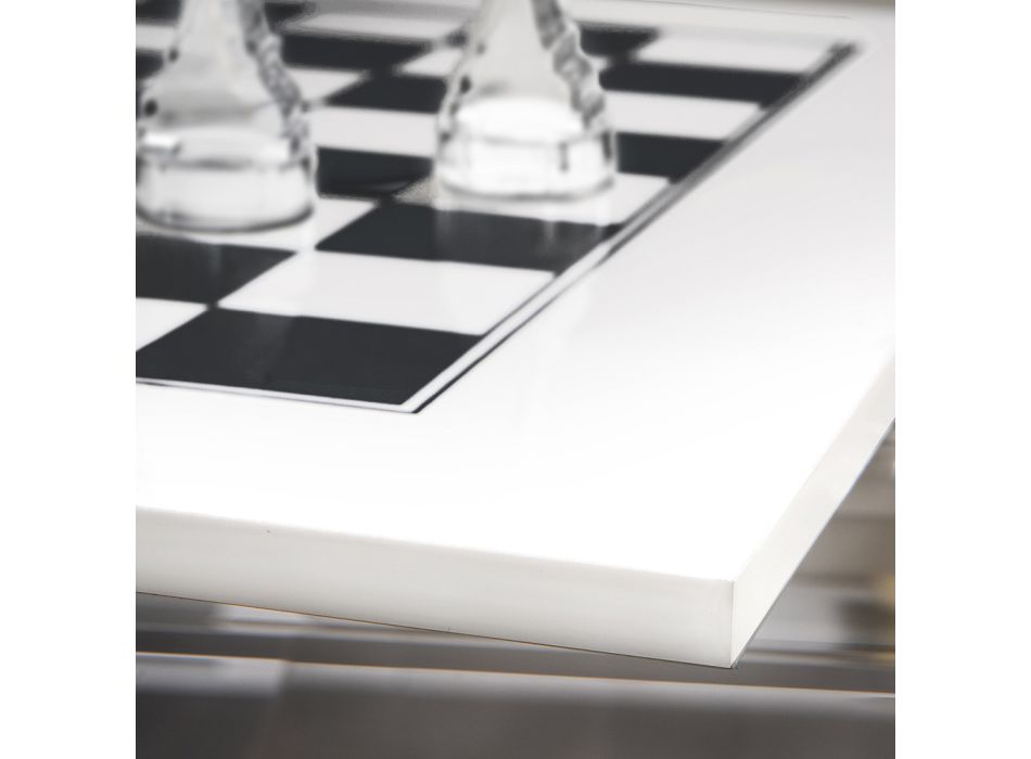Modern zwart of wit plexiglas schaakbord gemaakt in Italië - Checkmate Viadurini