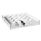 Transparant plexiglas schaakbord met lade, gemaakt in Italië - Miriam Viadurini