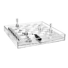 Transparant plexiglas schaakbord met lade, gemaakt in Italië - Miriam Viadurini