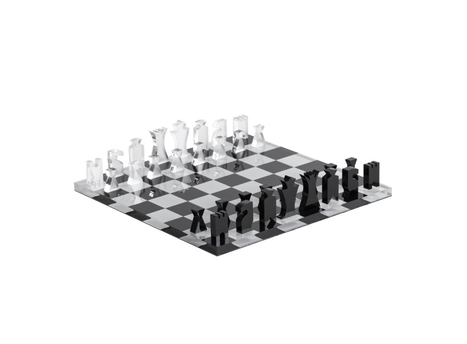 Schaakbord voor schaken en dame in acrylkristal Made in Italy - Smanto Viadurini