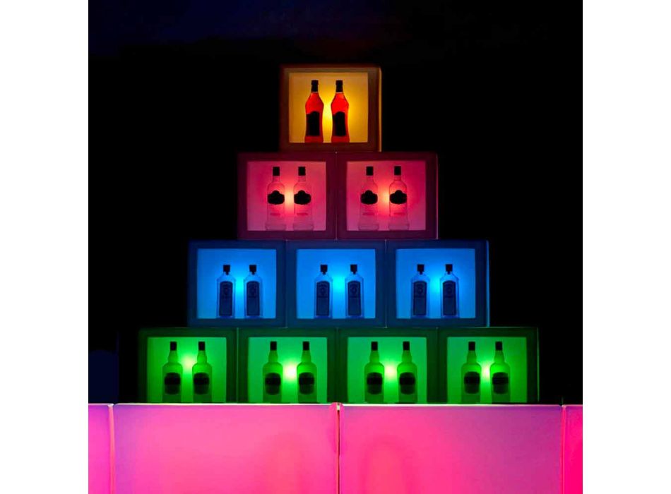 Cube lichtgevende plank Slide Open Cube modern design gemaakt in Italië Viadurini