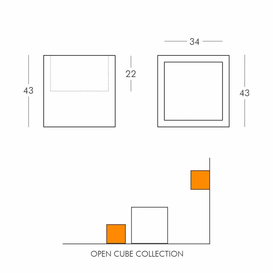 Cube lichtgevende plank Slide Open Cube modern design gemaakt in Italië Viadurini