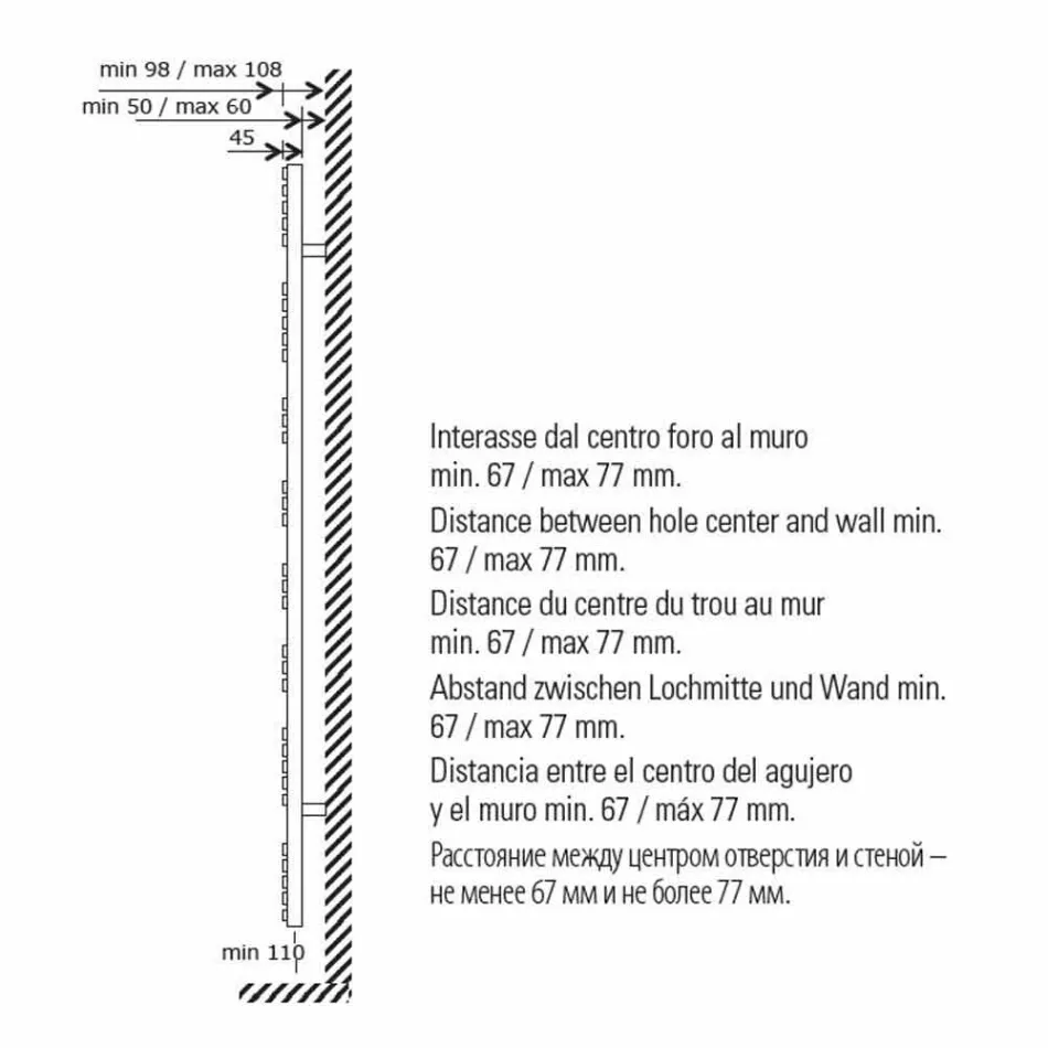 Modern design badkamerhanddoekverwarmer in staal van 386 watt - pauw Viadurini