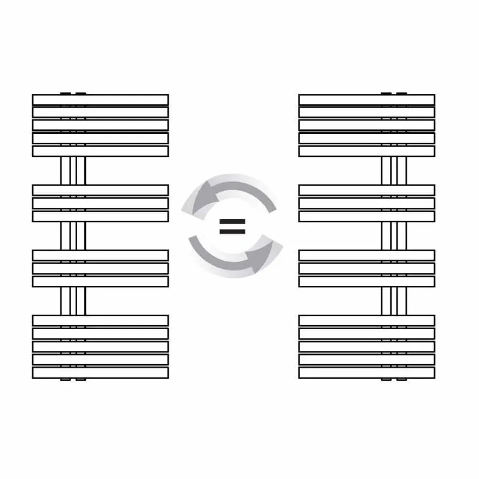 Modern design badkamerhanddoekverwarmer in staal van 386 watt - pauw Viadurini