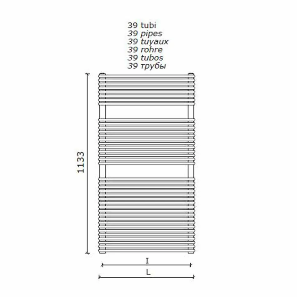 Verticale Design Hydraulische Handdoekenwarmer in Staal 1013 W - Griffioen Viadurini