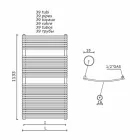 Verticale Design Hydraulische Handdoekenwarmer in Staal 1013 W - Griffioen Viadurini