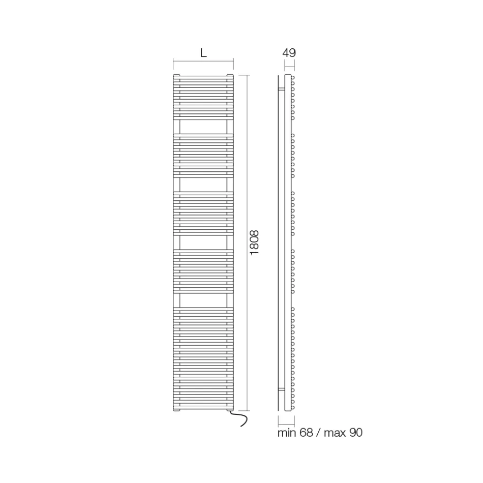 Handdoekverwarmer met elektrisch systeem en stalen structuur Made in Italy - Siroop Viadurini