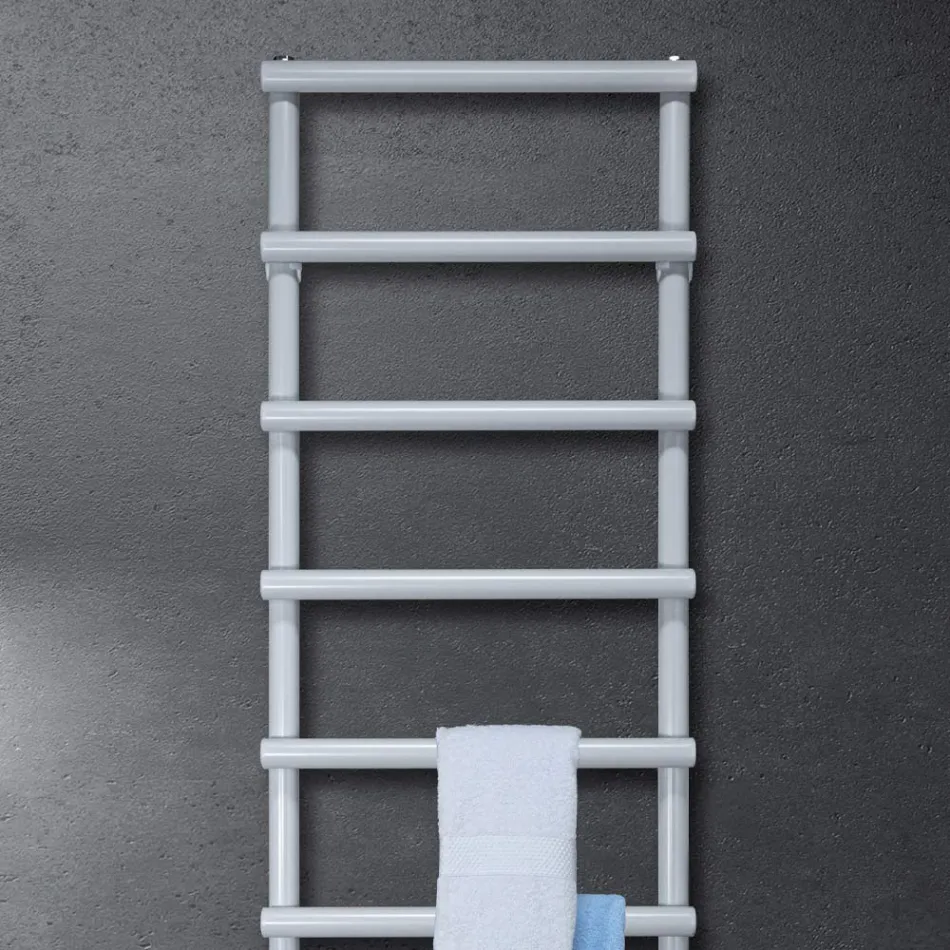 Elektrische handdoekverwarmer met ronde elementen Made in Italy - Aardbei Viadurini