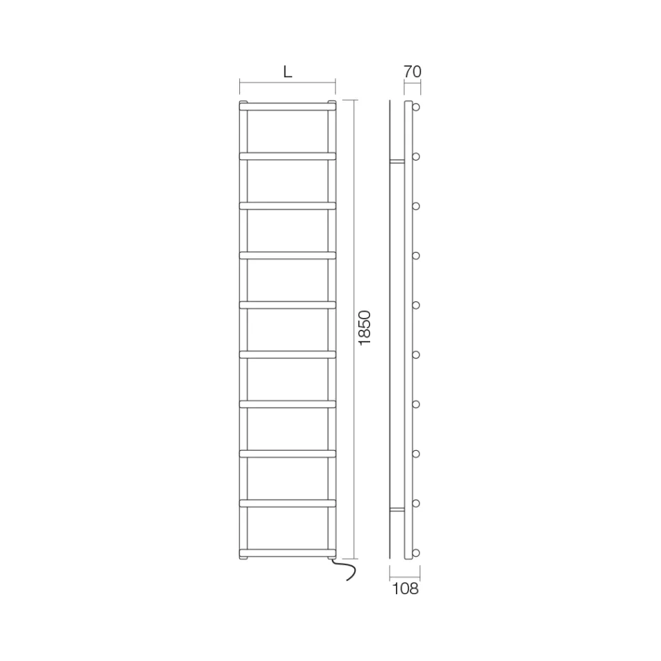 Elektrische handdoekverwarmer met ronde elementen Made in Italy - Aardbei Viadurini