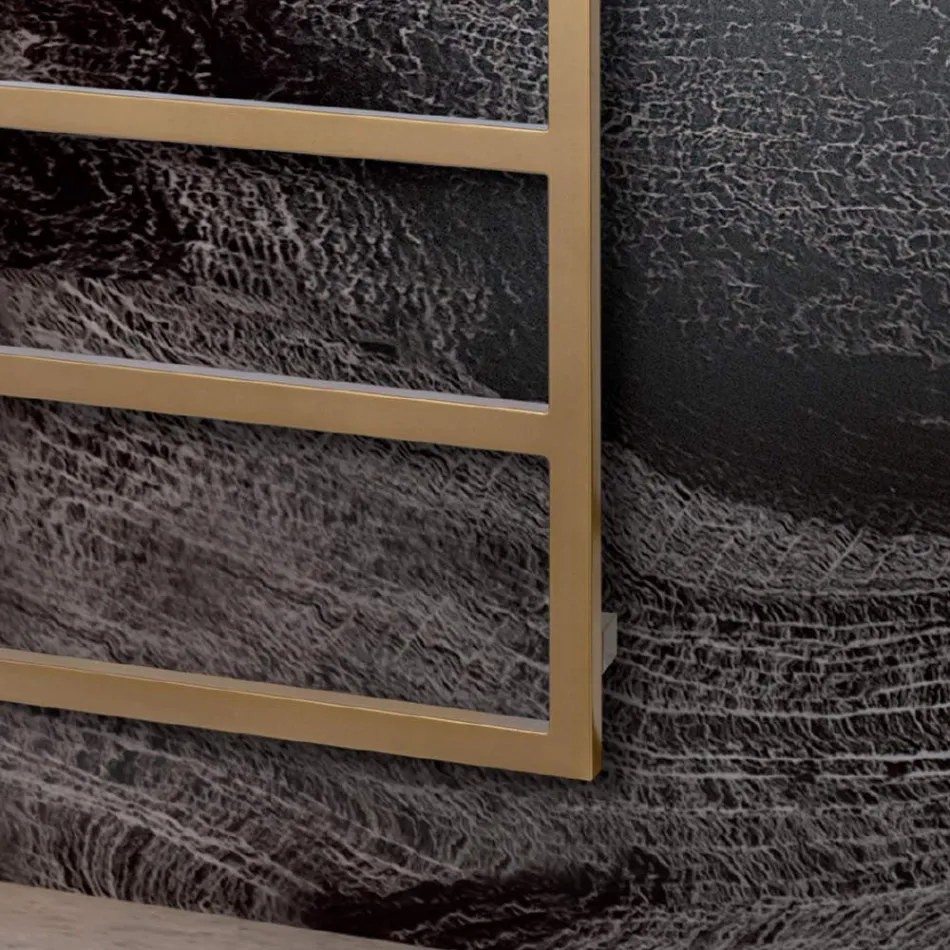 Elektrische handdoekverwarmer met eenvoudige lijnen in staal Made in Italy - Pistache Viadurini