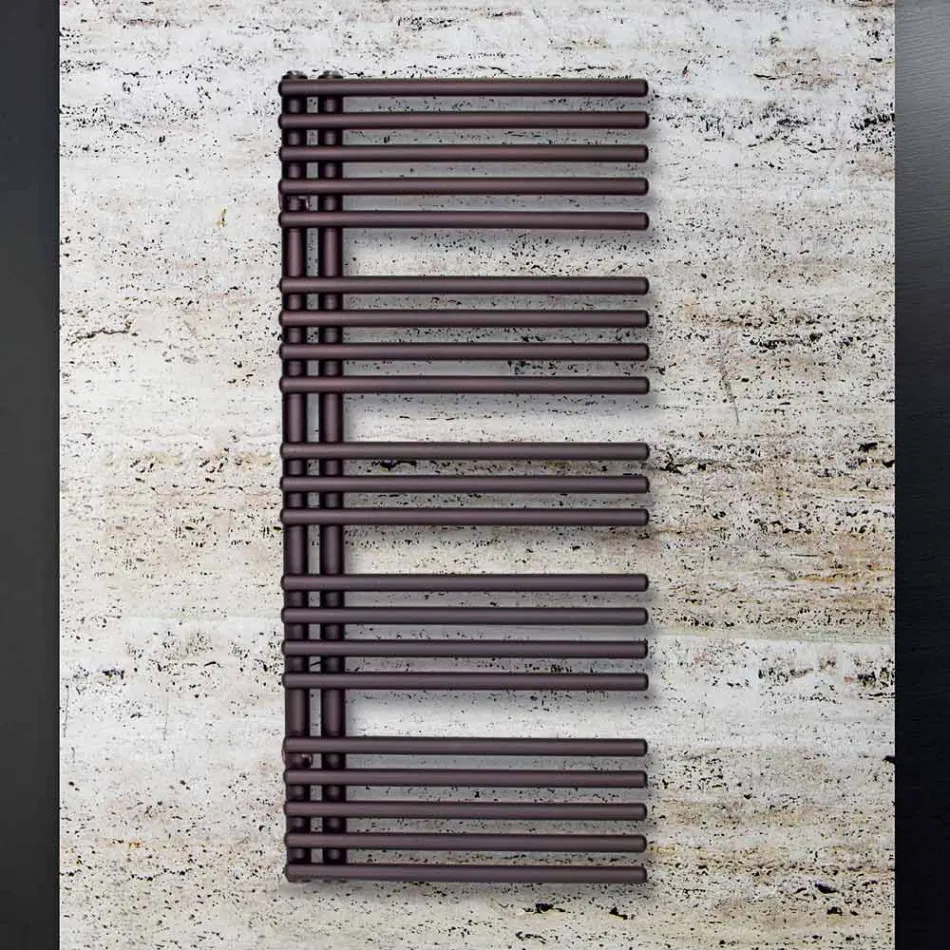 Elektrische handdoekverwarmer van koolstofstaal Made in Italy - Zure kersen Viadurini