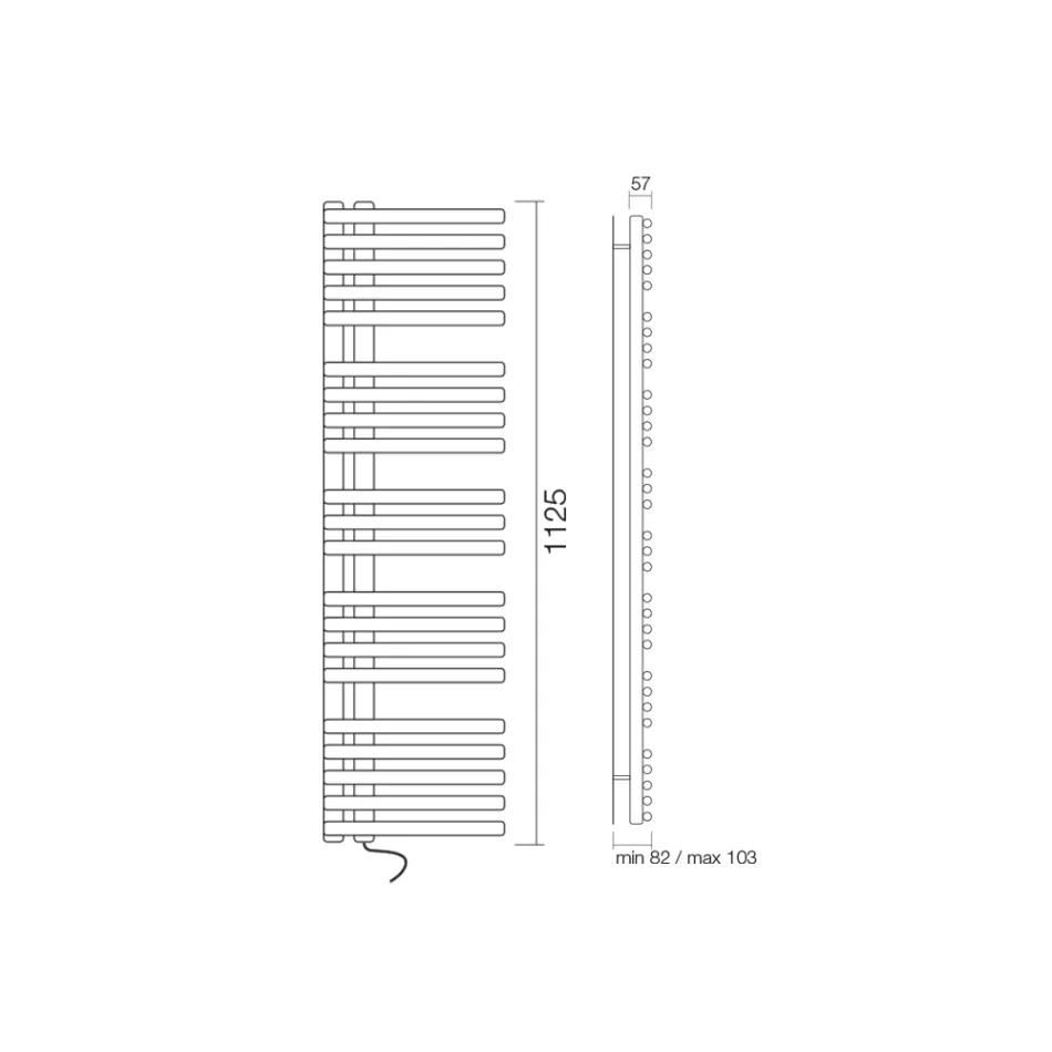 Elektrische handdoekverwarmer van koolstofstaal Made in Italy - Zure kersen Viadurini