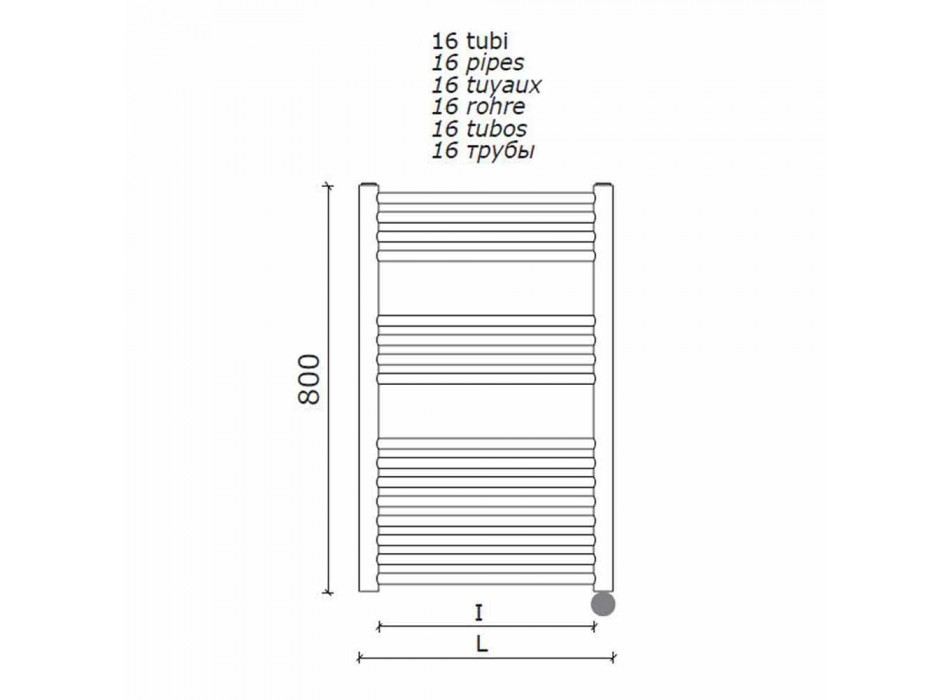 Elektrische handdoekverwarmer voor de badkamer verticaal ontwerp in staal 300 W - Italo Viadurini