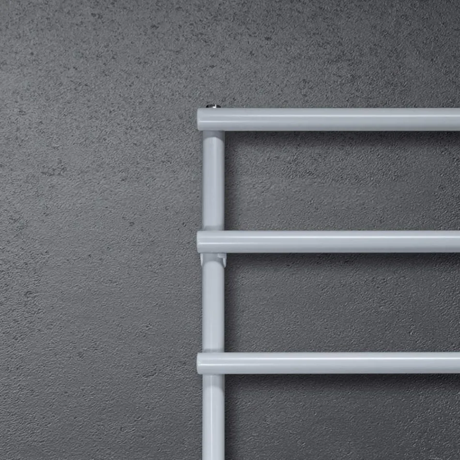 Hydraulische handdoekverwarmer met ronde elementen Made in Italy - Aardbei Viadurini