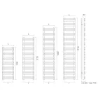 Amaretti hydraulische handdoekverwarmer met horizontale verwarmingselementen, gemaakt in Italië. Viadurini