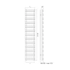 Hydraulische handdoekverwarmer met horizontale elementen Made in Italy - Amaretti Viadurini