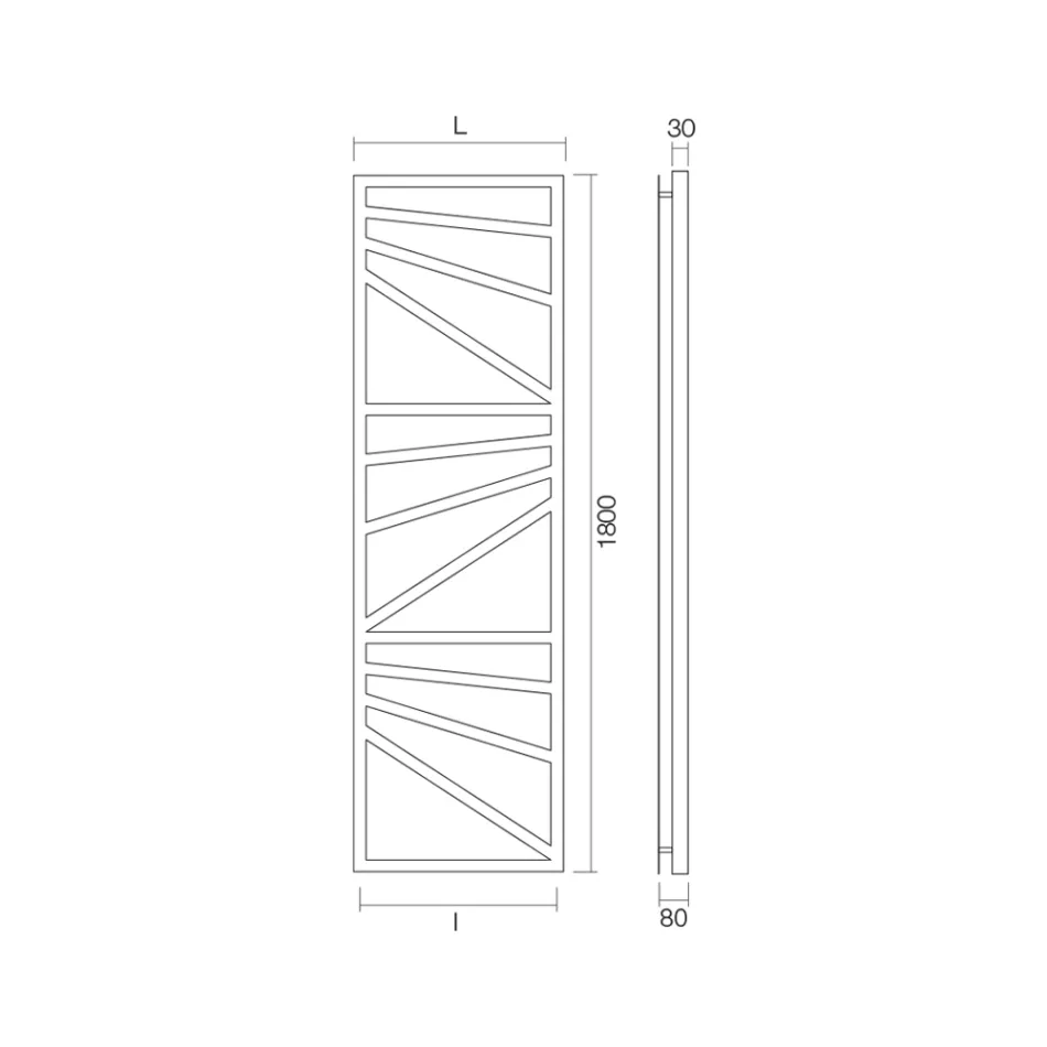 Hydraulische handdoekverwarmer met vierkante elementen Made in Italy - Amandelen Viadurini