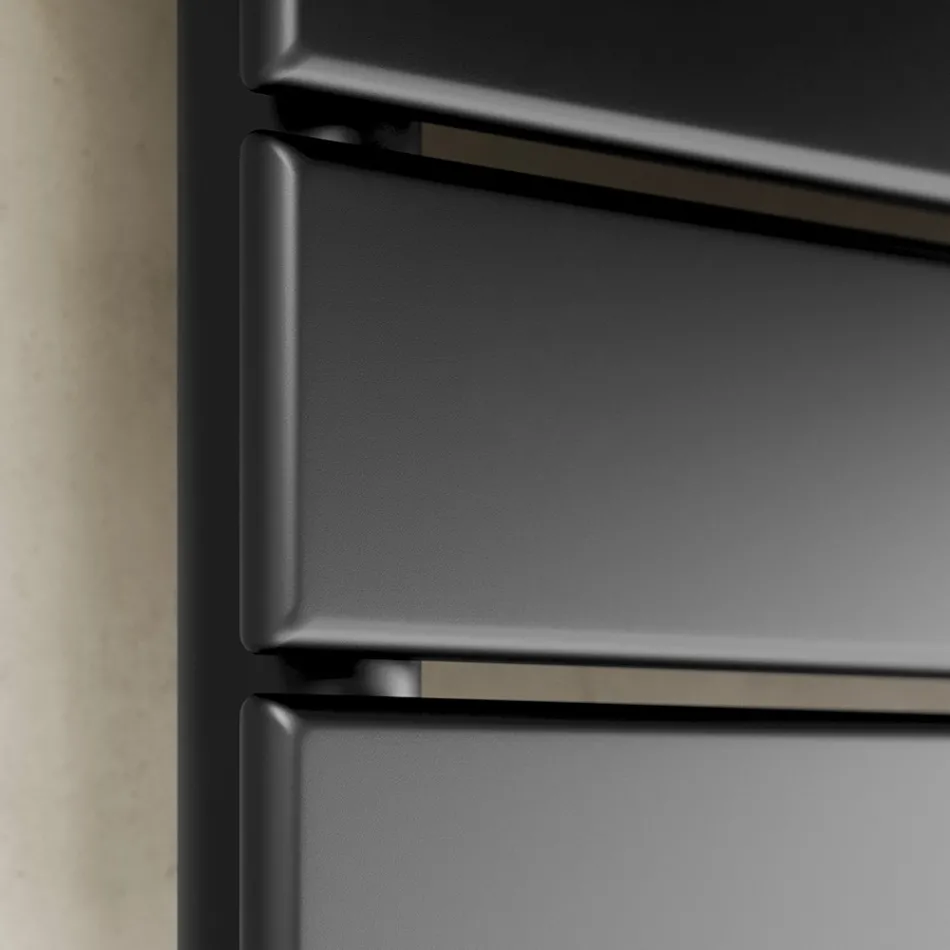 Zwarte koolstofstalen hydraulische handdoekwarmer gemaakt in Italië - Carezza Viadurini