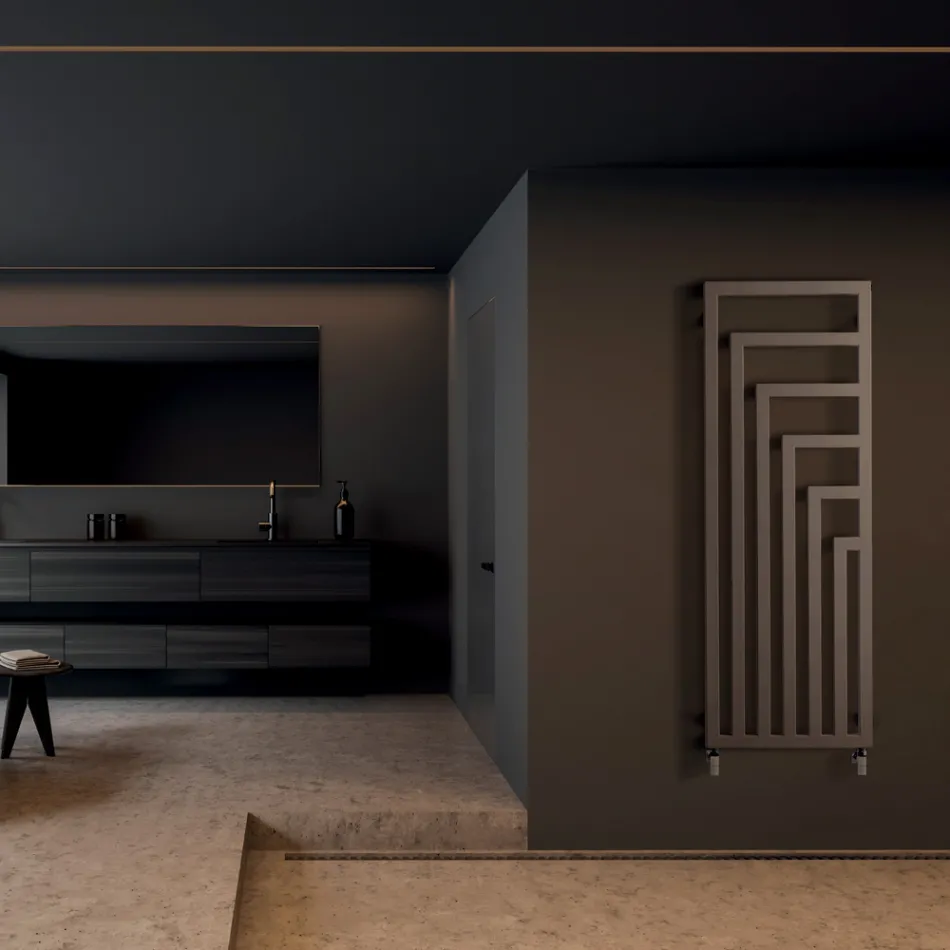 Hydraulische stalen handdoekwarmer met modern design, gemaakt in Italië - Potentia Viadurini