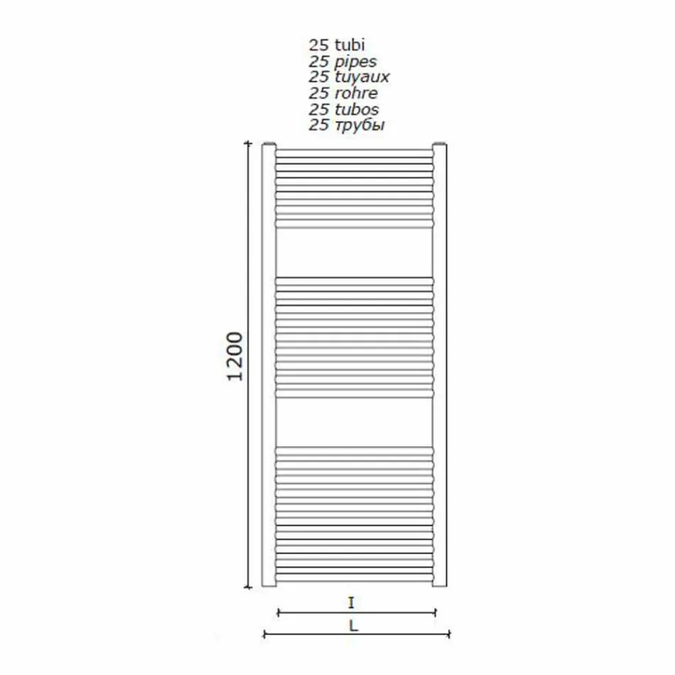 Roestvrijstalen design wandgemonteerde handdoekverwarmer voor badkamer, 2 maten 391 W - Italo Viadurini