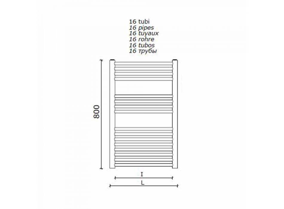 Roestvrijstalen design wandgemonteerde handdoekverwarmer voor badkamer, 2 maten 391 W - Italo Viadurini