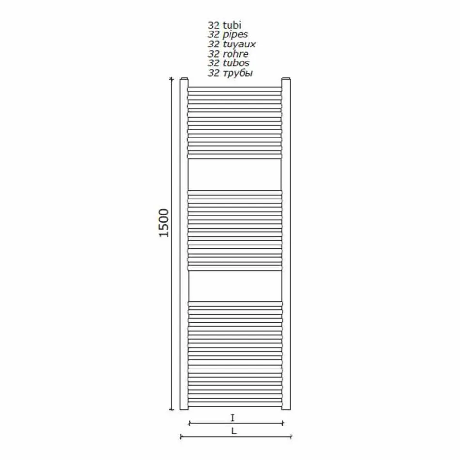 Roestvrijstalen design wandgemonteerde handdoekverwarmer voor badkamer, 2 maten 391 W - Italo Viadurini