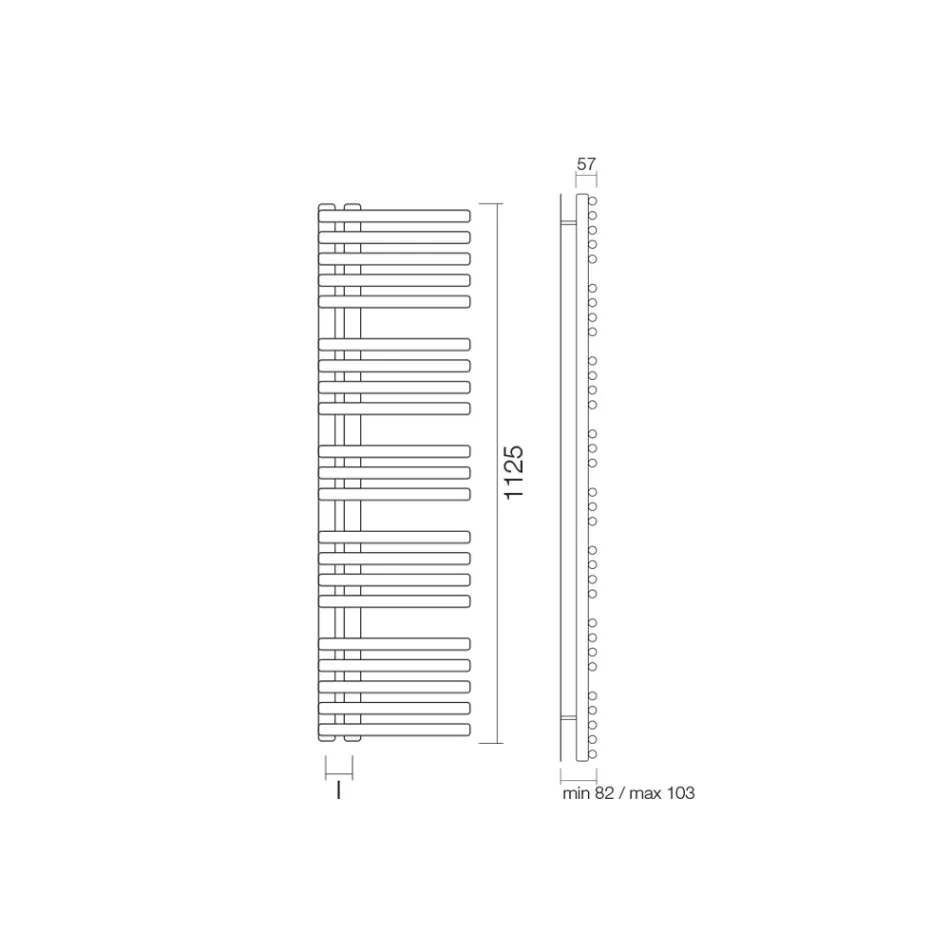 Gemengde handdoekwarmer van koolstofstaal Made in Italy - Kersen Viadurini
