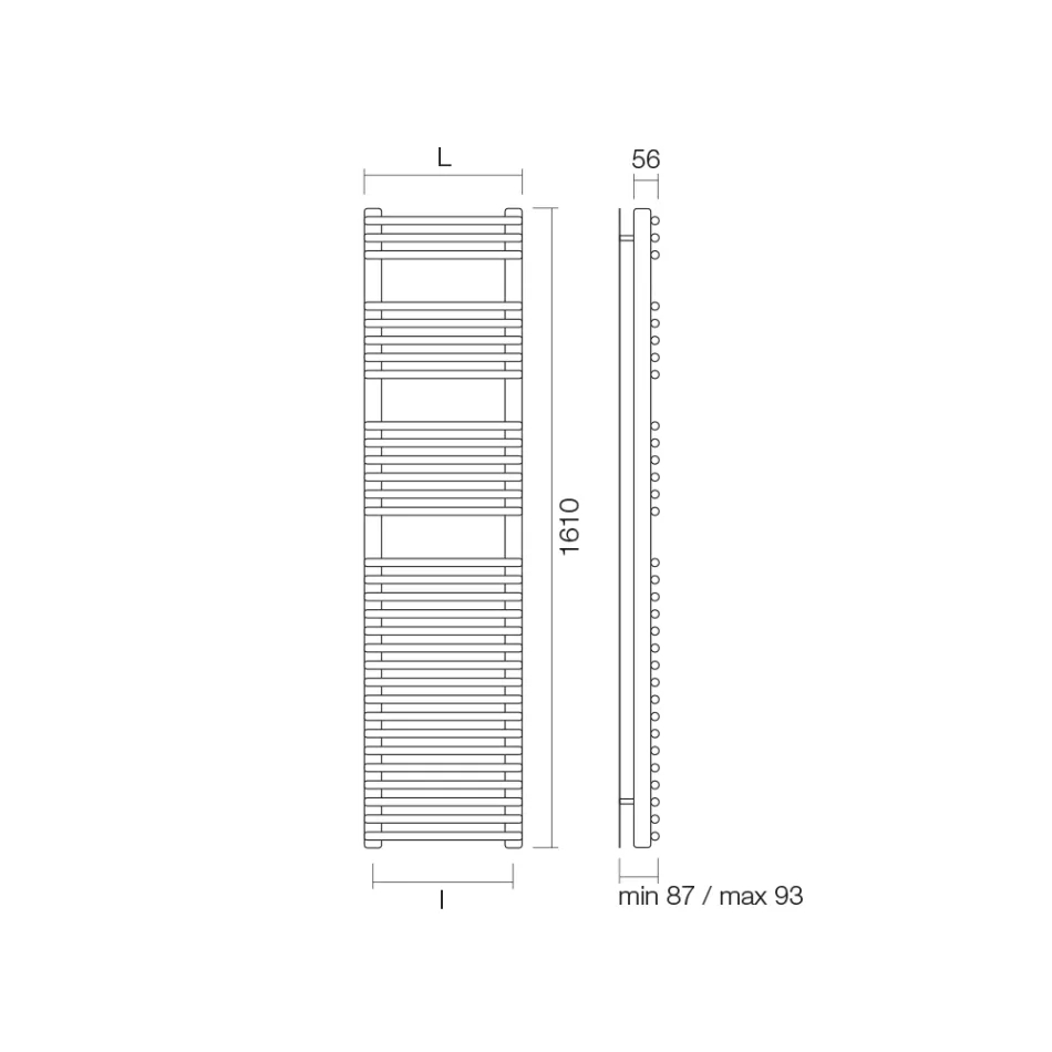 Gemengde handdoekverwarmer in staal gesatineerde afwerking Made in Italy - Peel Viadurini