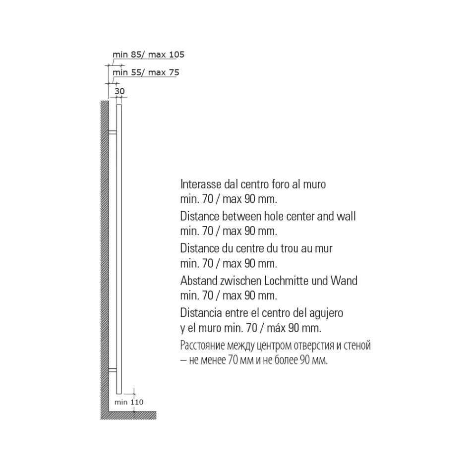 Enkele hydraulische handdoekwarmer in koolstofstaal roest gemaakt in Italië - Alan Viadurini