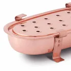 Chafing Dish voor koperen potten gemaakt in Italië 45x23 cm - Mariaelena Viadurini