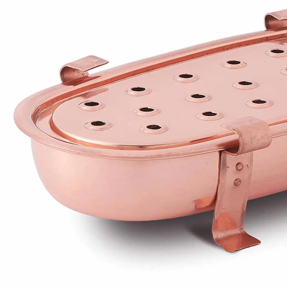 Chafing Dish voor koperen potten gemaakt in Italië 45x23 cm - Mariaelena Viadurini
