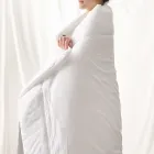 350 gr/m2 Tweepersoonsbedverwarmer in zuiver geverfd katoen - Delicaat Viadurini