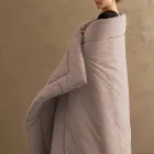 350 gr/m2 Tweepersoonsbedverwarmer in zuiver geverfd katoen - Delicaat Viadurini