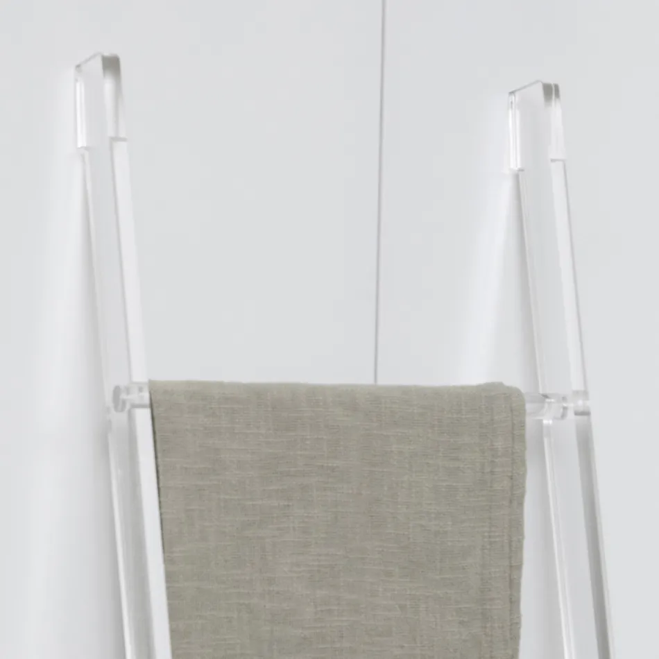 Transparante acryl kristallen badkamer handdoekhouder ladder - Smart Viadurini