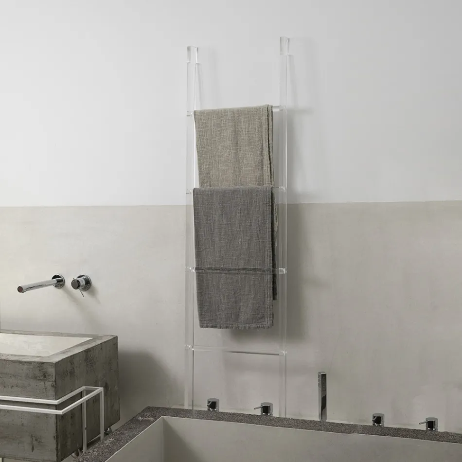 Transparante acryl kristallen badkamer handdoekhouder ladder - Smart Viadurini