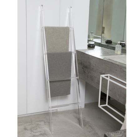 Transparante acryl kristallen badkamer handdoekhouder ladder - Smart Viadurini