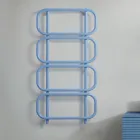 Elektrische handdoekwarmerladder in gekleurd plat staal, gemaakt in Italië - ketting Viadurini