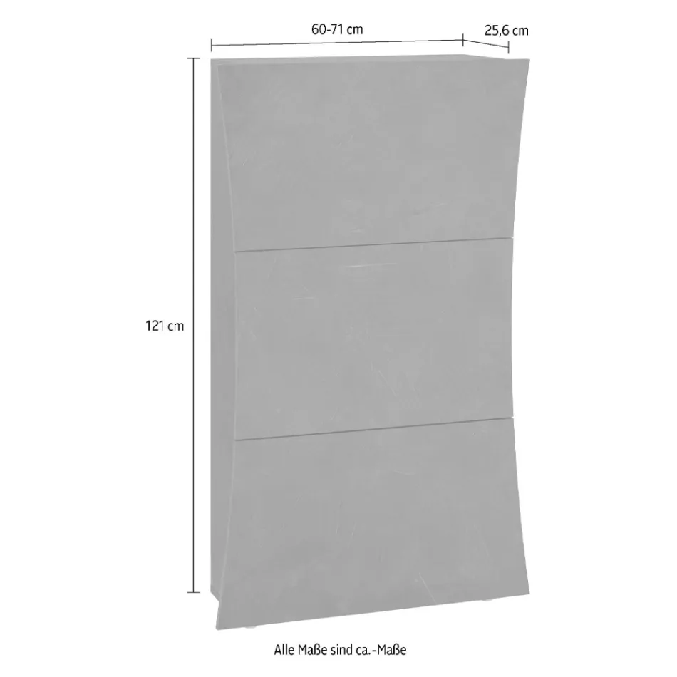 Schoenenkast met 3 deuren in gewelfd glanzend wit gelakt hout - Sabine Viadurini