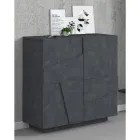 Hoog of laag schoenenrek in duurzaam houtdesign met 2 of 4 deuren - Fjona Viadurini