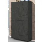 Hoog of laag schoenenrek in duurzaam houtdesign met 2 of 4 deuren - Fjona Viadurini