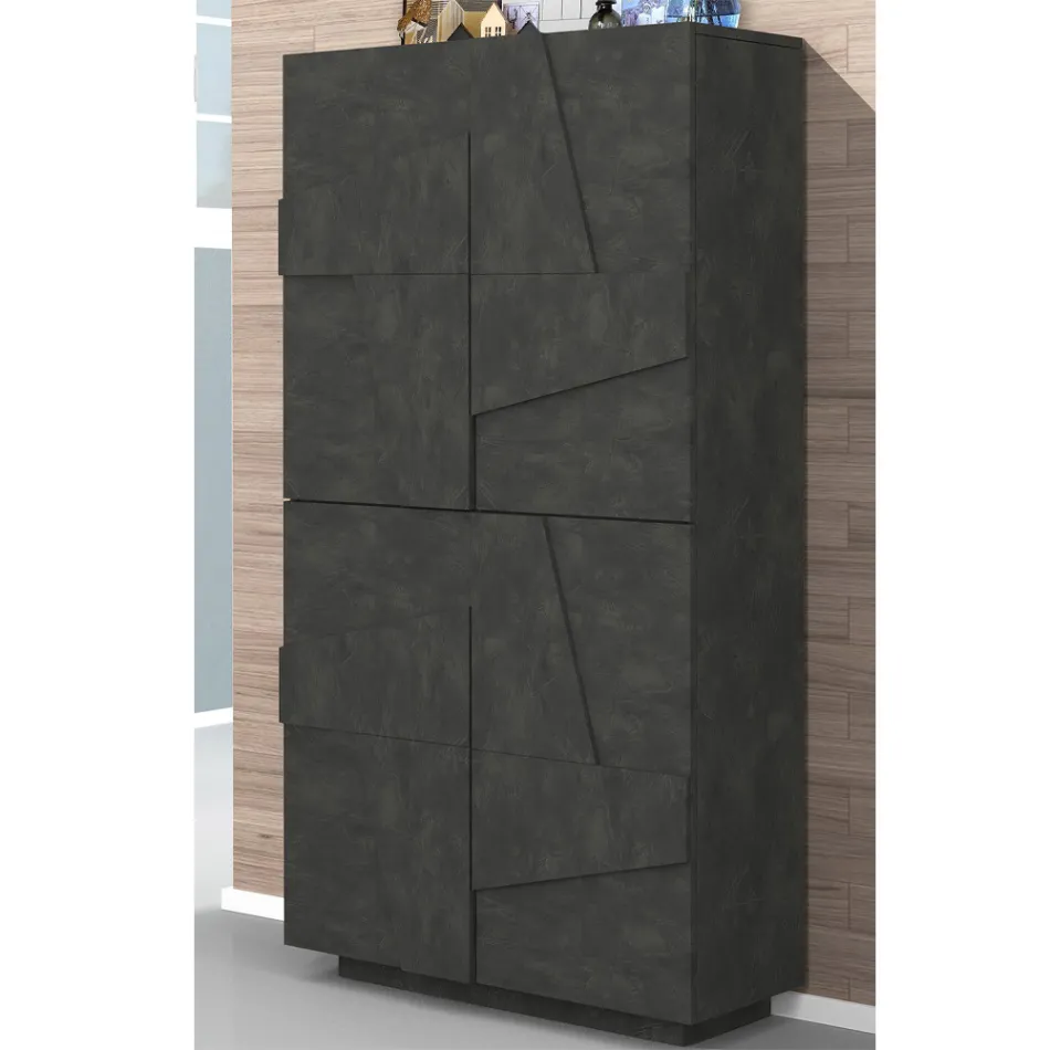 Hoog of laag schoenenrek in duurzaam houtdesign met 2 of 4 deuren - Fjona Viadurini