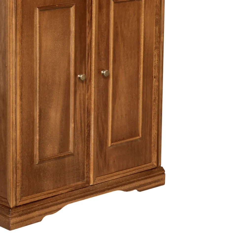 Schoenenkast met 1 lade en 2 houten deuren Made in Italy - Lasa Viadurini