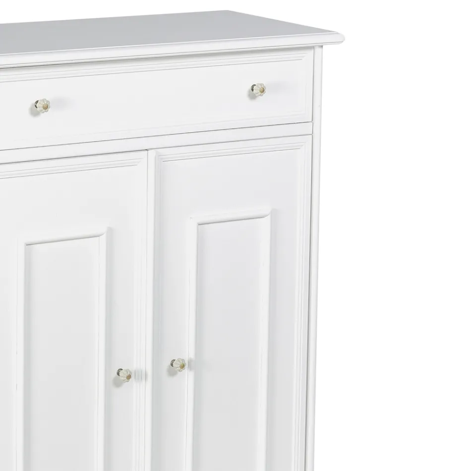 Schoenenkast met 1 lade en 2 houten deuren Made in Italy - Lasa Viadurini