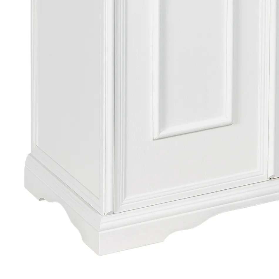 Schoenenkast met 1 lade en 2 houten deuren Made in Italy - Lasa Viadurini