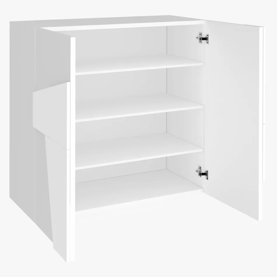 Schoenenkast voor binnen met 2 deuren van melamine Made in Italy - Naditza Viadurini