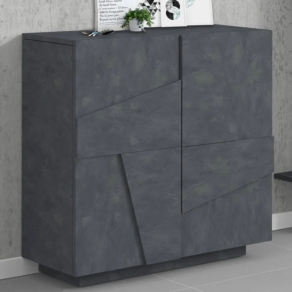 Schoenenkast voor binnen met 2 deuren van melamine Made in Italy - Naditza Viadurini