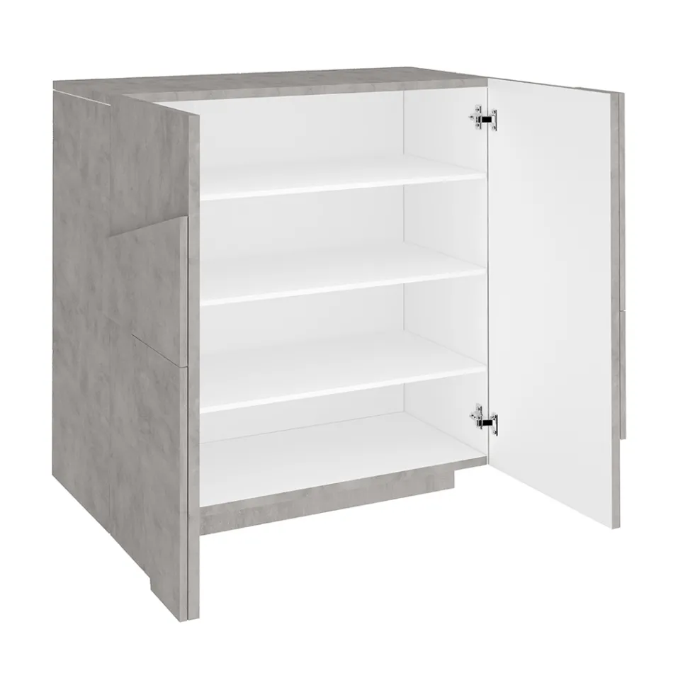 Schoenenkast voor binnen met 2 deuren van melamine Made in Italy - Naditza Viadurini