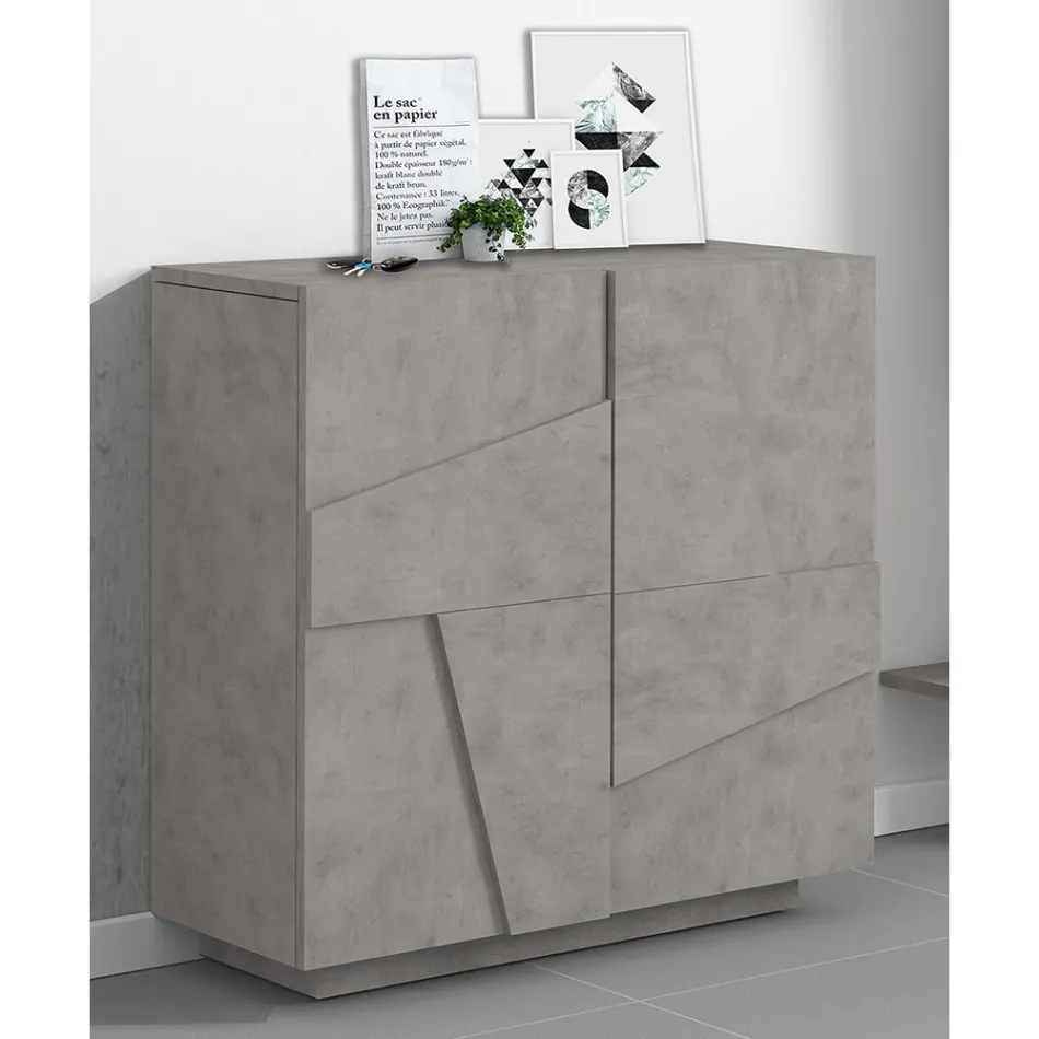 Schoenenkast voor binnen met 2 deuren van melamine Made in Italy - Naditza Viadurini