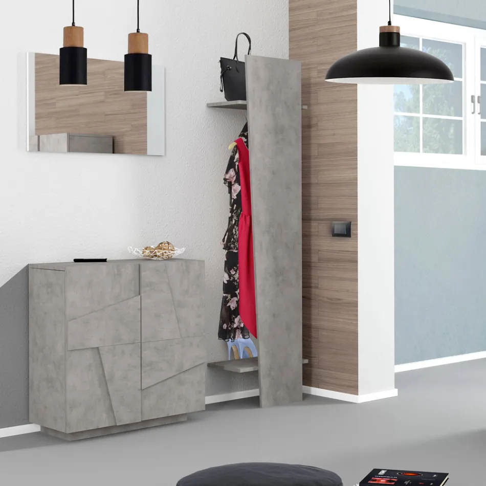 Schoenenkast voor binnen met 2 deuren van melamine Made in Italy - Naditza Viadurini