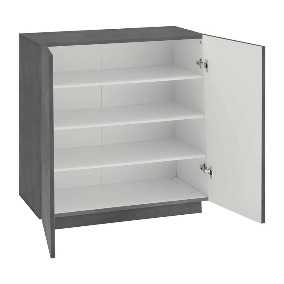 Schoenenkast voor woonkamer met 2 deuren in melamine Made in Italy - Popilio Viadurini